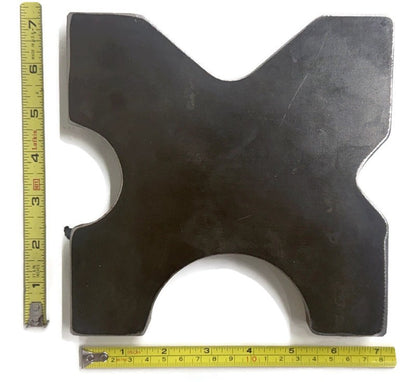 (Set of 2) 20 TON Steel Shop Press Bed Plates for H-Frame Arbor 4 Notch 1"x7"x7"