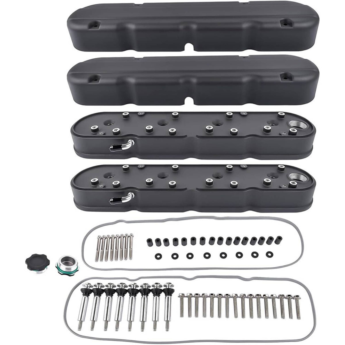 Solidspare Valve Covers with Coil Mounts w/Covers for Chevy LS LS1 LS2 LS3 LS6 LS7 Aluminum