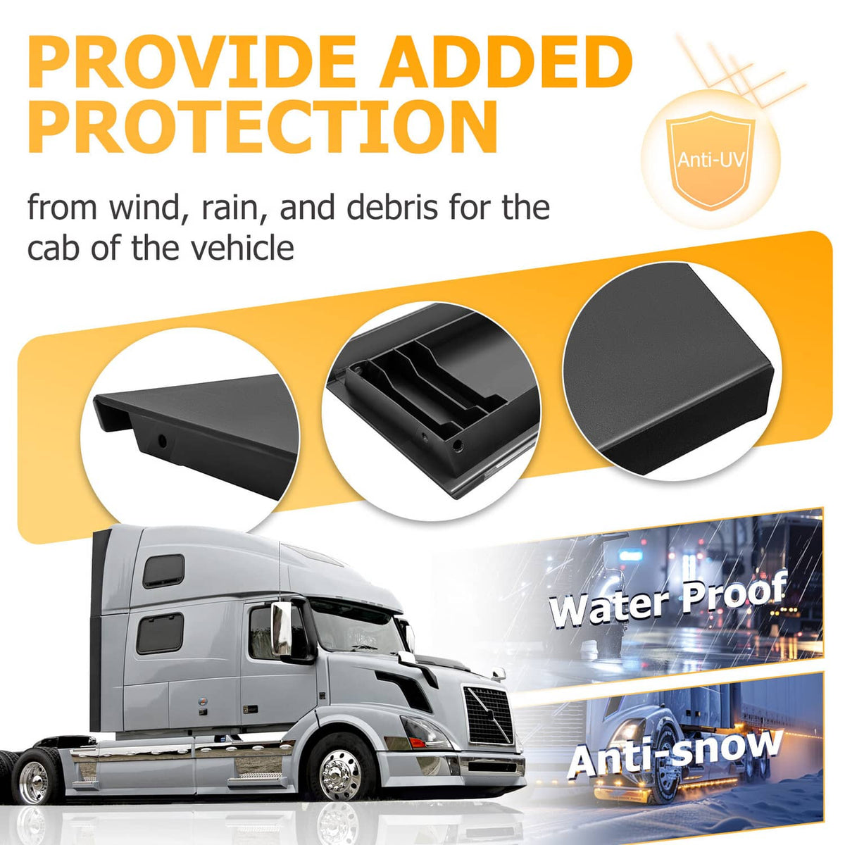 Solid Spare LH + RH Cab Lower Fairing Extension panel Deflector Shield For Volvo VNL 2004-14