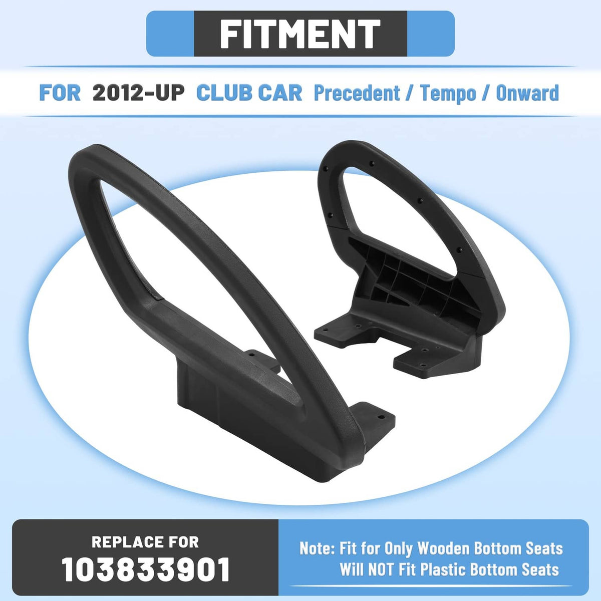 Solidspare Hip Restraint Kit #103833901 For Club Car Precedent 2012+ Driver Passenger Side