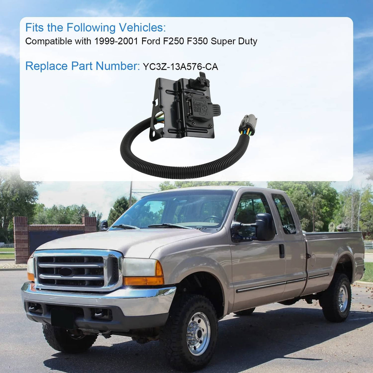 Solidspare 4 &7 Pin Trailer Tow Wiring Harness Plug For 1999-2001 Ford F250 F350 Super Duty