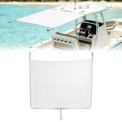 Solidspare Silvery+White Boat Sun Shade For Boats 25 Ft And Under Aluminium Powder Coated
