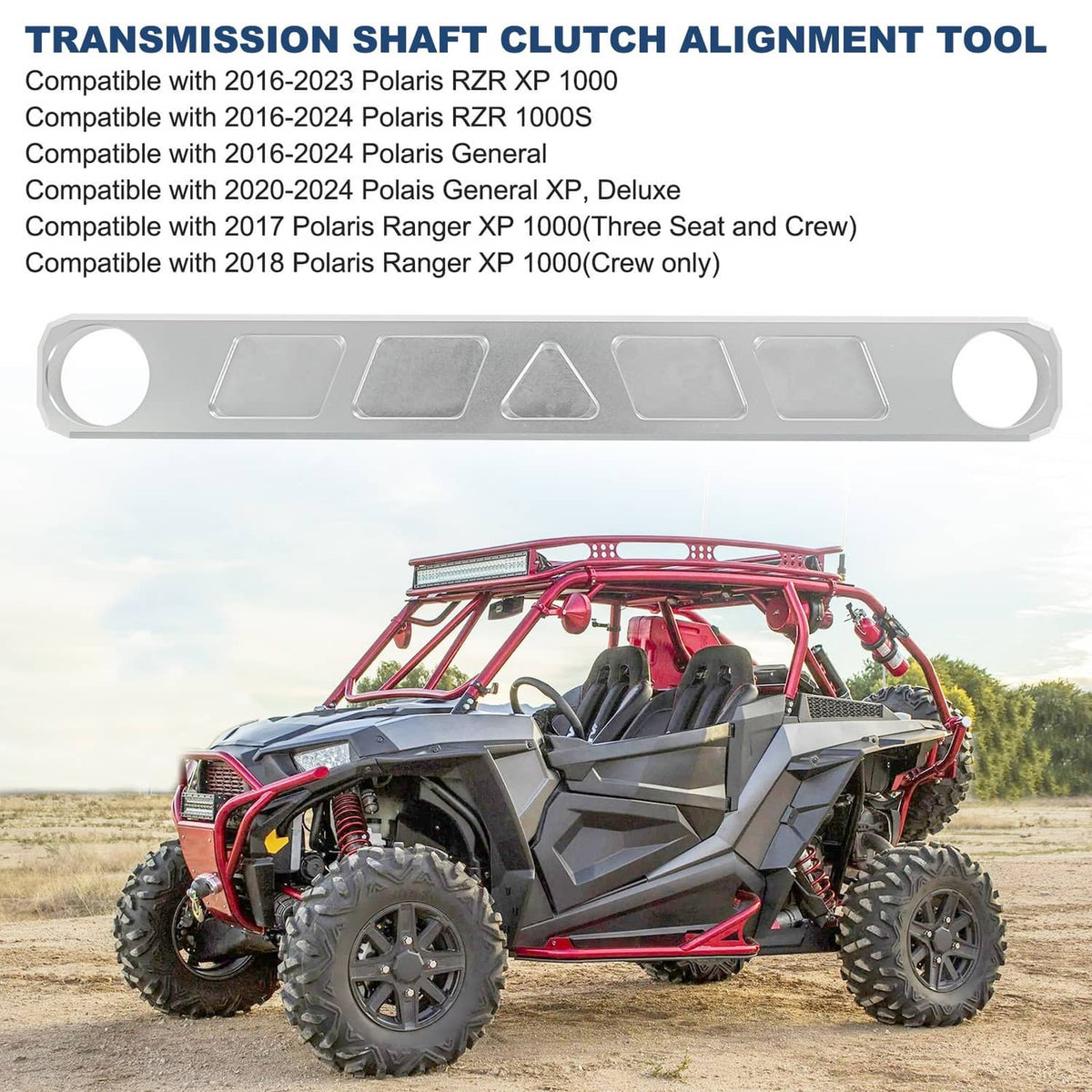 Solidspare Aluminum Transmission Shaft Clutch Alignment Tool for Polaris RZR 2016-24 Silver