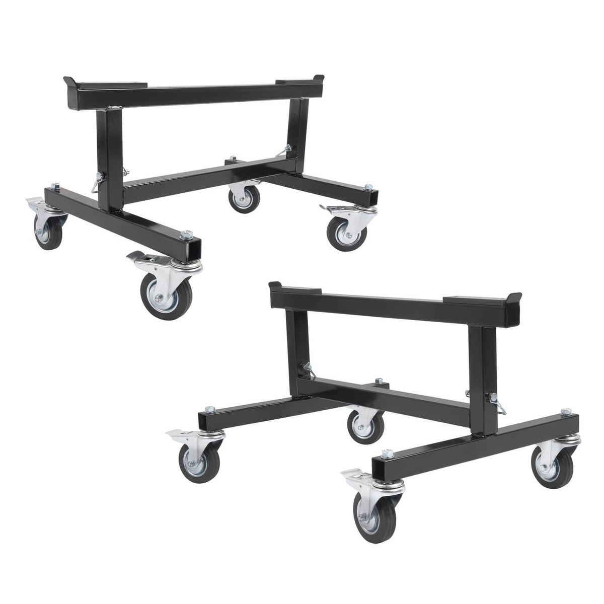 Solid Spare 2PCS 16-20in Adjustable Chassis Stand Sprint Midget Car Locking Casters Black