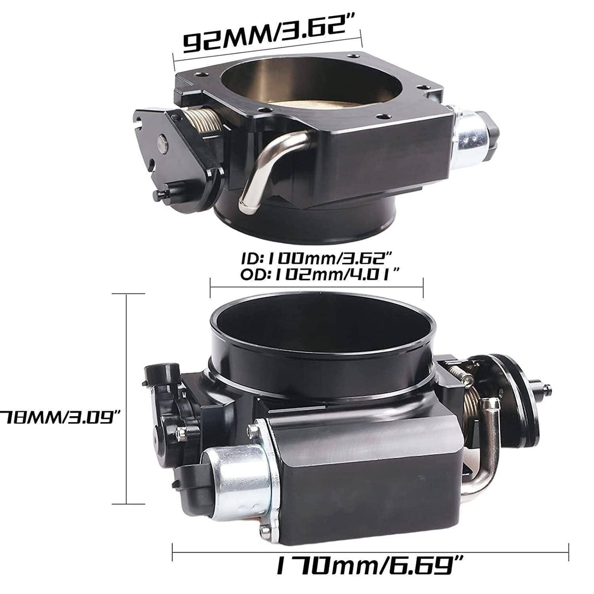 Solidspare LS 92MM Throttle Body with Position Sensors TPS IAC & Throttle Gas Cable Kit