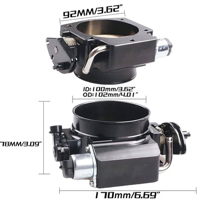 Solidspare LS 92MM Throttle Body with Position Sensors TPS IAC & Throttle Gas Cable Kit