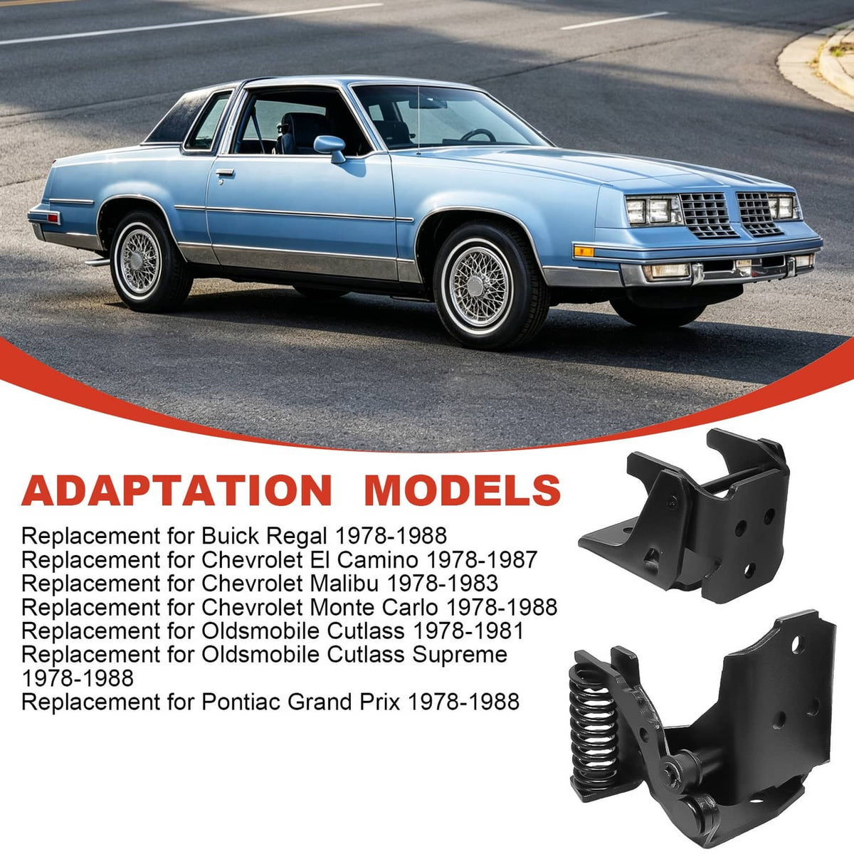 Solidspare Driver Side Upper & Lower Door Hinge For Monte Carlo El Camino Cutlass 78-88 NEW