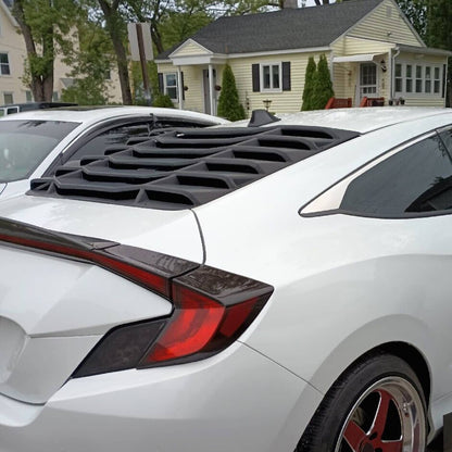 Solid Spare Fits 16-20 Honda Civic 2Dr Coupe Rear Window Scoop Louver Sun Guard Shade Cover