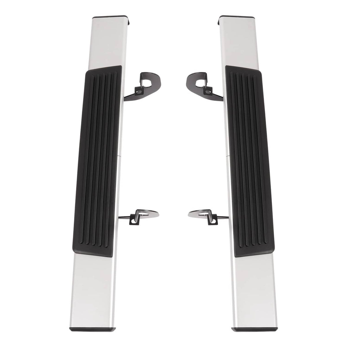 Solid Spare Side Step Bar Running Boards Silver+Black For 19-25 Silverado Sierra Regular Cab