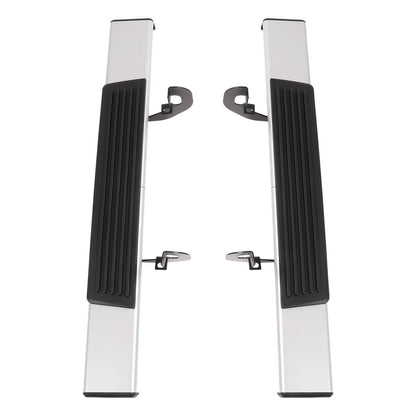 Solid Spare Side Step Bar Running Boards Silver+Black For 19-25 Silverado Sierra Regular Cab