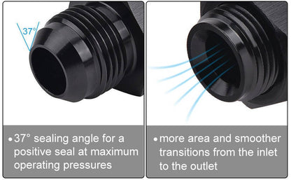 Solidspare 2Pcs -10AN AN10 Flare Fuel Cell Bulkhead Fitting With Teflon Washer Aluminum