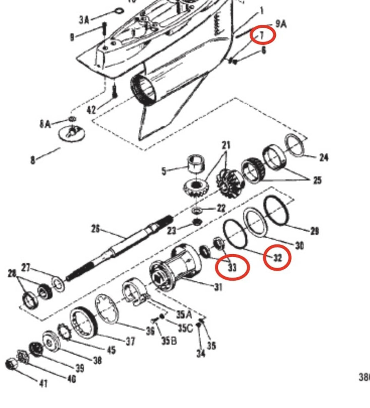 Solid Spare Mercruiser Lower Unit Oil Seal & O-ring & Gasket 26-76868 25-31534 26-8M0058390