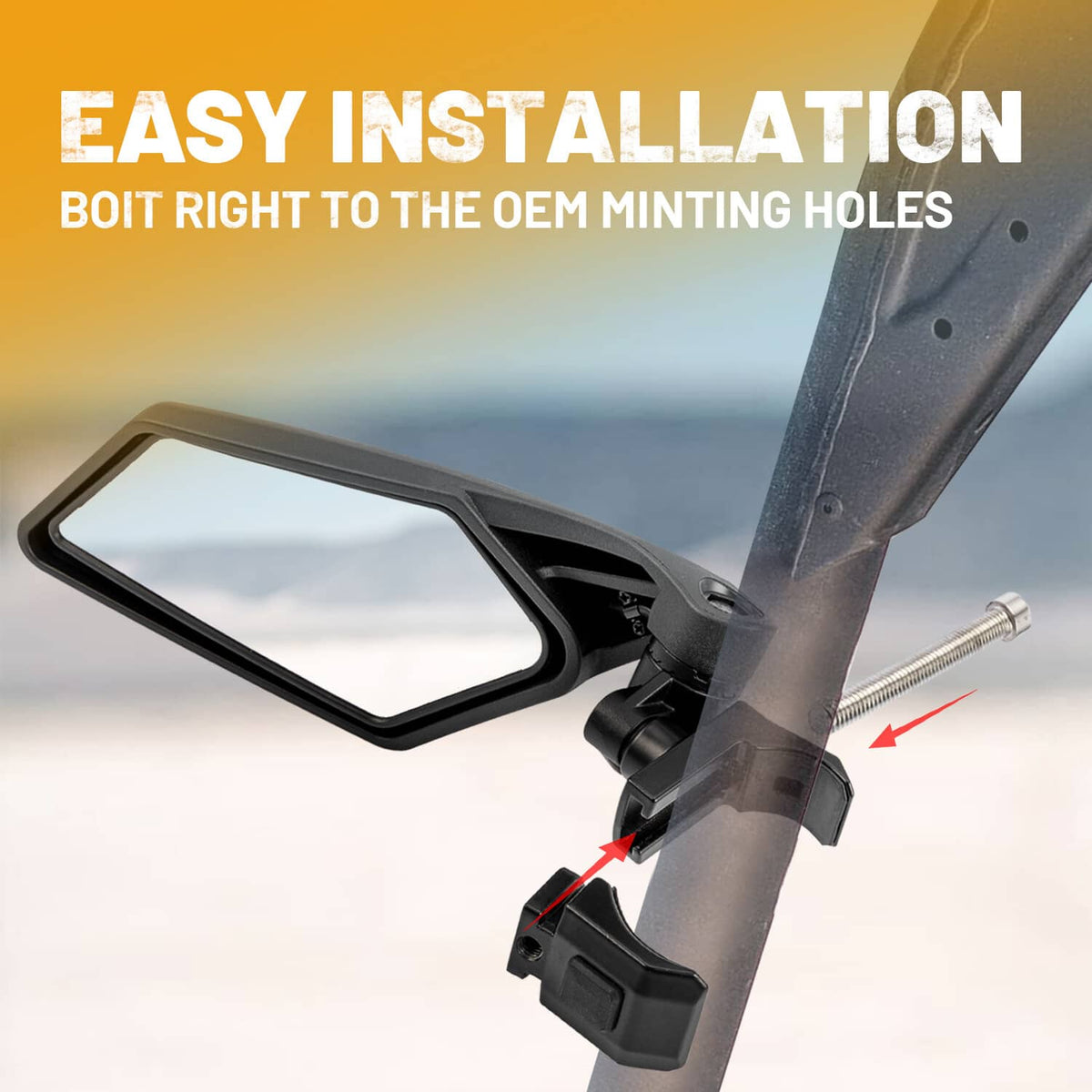 Solidspare LED Turn Signal Light Side View Mirrors UTV For Can-Am Polaris RZR PRO XP Yamaha