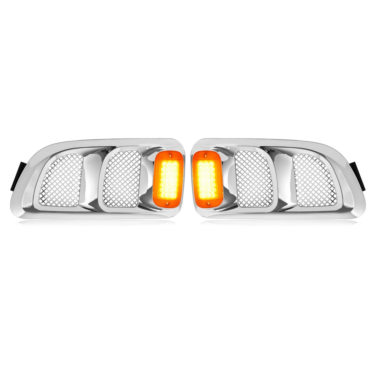 Solid Spare Pair Hood Side Vents Silvery Air Intake Trim Fit 1997-2009 Sterling Truck
