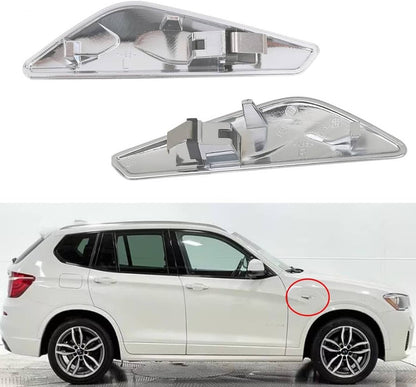 Solid Spare Left + Right Side Fender Chrome Emblem Moulding For BMW X3 F25 X4 F26 2015-2017