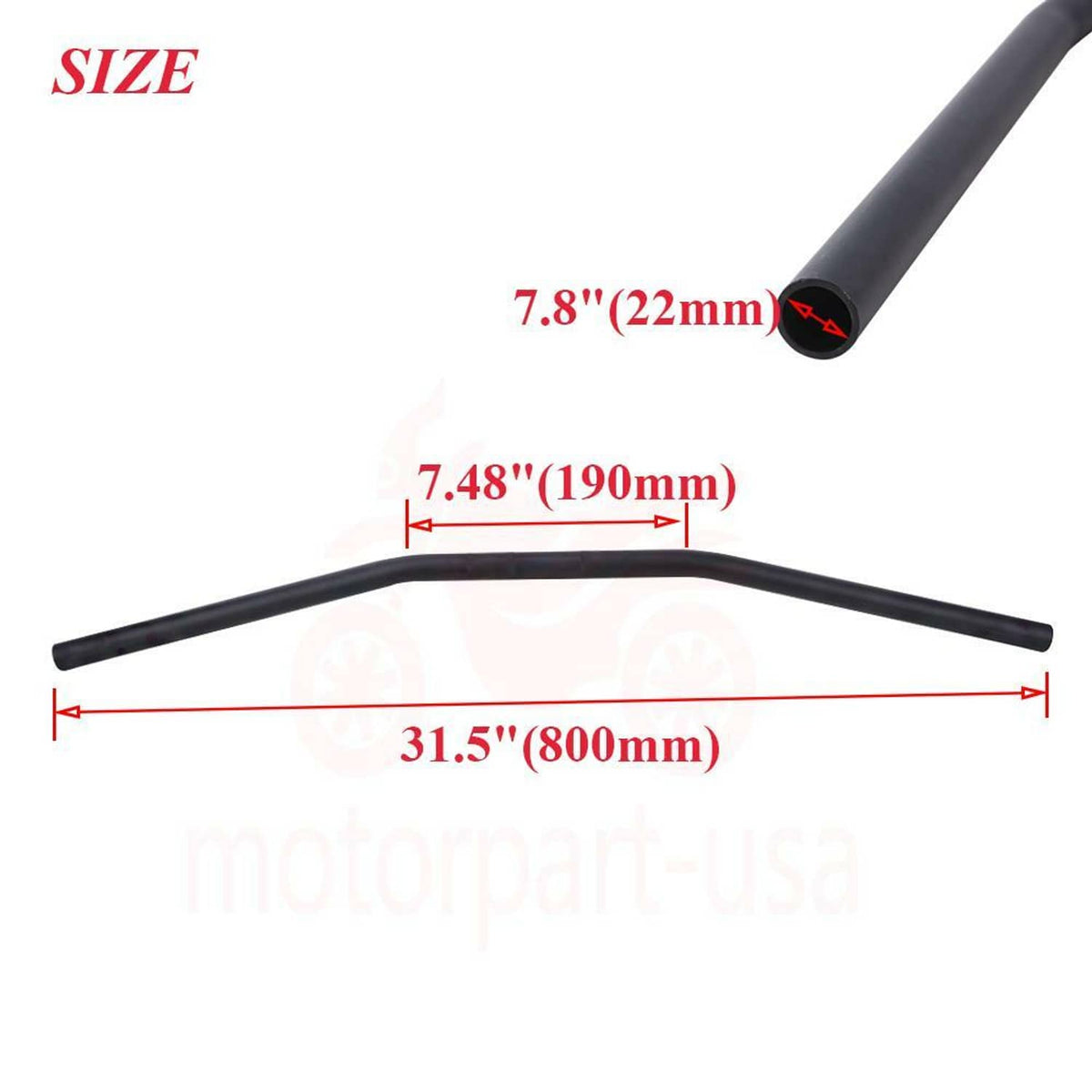 Solidspare 7/8" 22mm Motorcycle Handlebar Drag Straight Bar Fit for Harley Honda Kawasaki