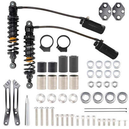 Solidspare 13" Adjustable Remote Reservoir Rear Suspensions Shocks For Harley Touring 2014+