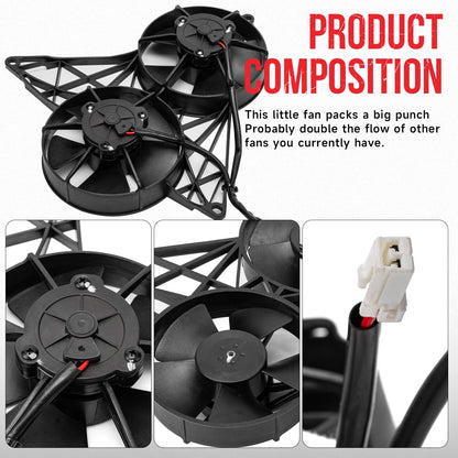 Solidspare Black Radiator Fan with Bracket for Harley V-Rod VRSC VRSCB VRSCD VRSCDX NEW