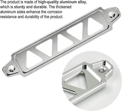 Solidspare Aluminum Car Battery Hold Tie Down Bracket Mount Kit w/ 10''J-Hooks Bolts Silver