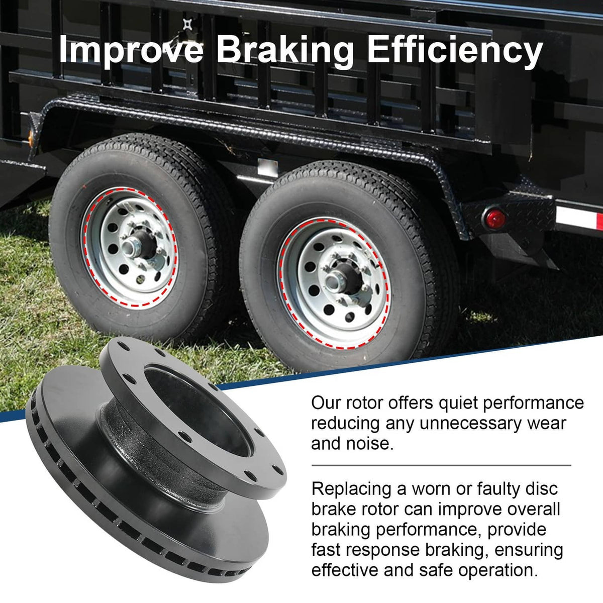 Solidspare Trailer Brake Rotor & Pads 070-006-01, K71-180-00 For Dexter 10K-12K Hydraulic