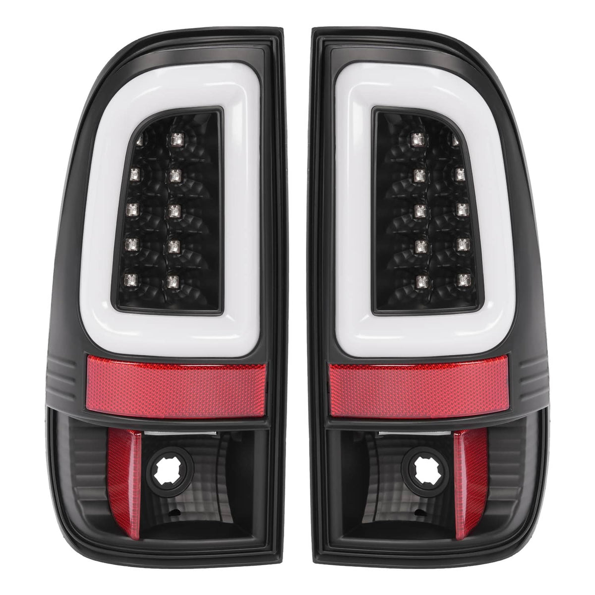Solid Spare Black LED Tube Tail Lights Lamps For Ford F250 F350 F450 SD SuperDuty 2008-2016