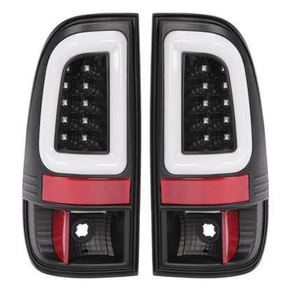 Solid Spare Black LED Tube Tail Lights Lamps For Ford F250 F350 F450 SD SuperDuty 2008-2016