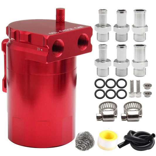 Solidspare Aluminum Oil Catch Can Kit Reservoir Baffled Tank with Breather Filter Universal