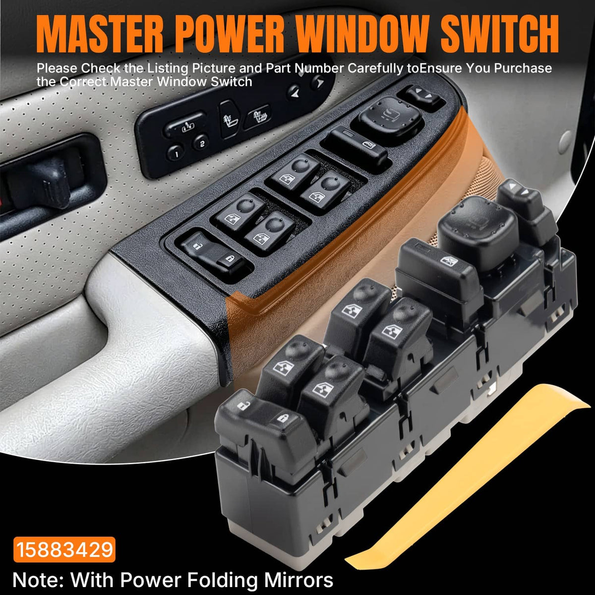 Solidspare Master Power Window Control Switch Module 15883429 Fit for Hummer H2 2003-2007