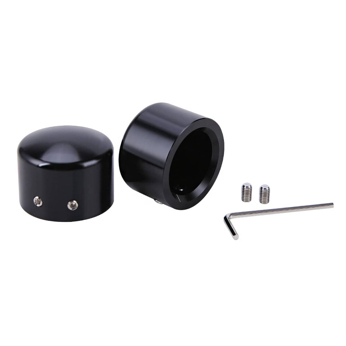 Solidspare Black Front Axle Cap Nut Covers Fit for Harley Touring Street Road Glide King US