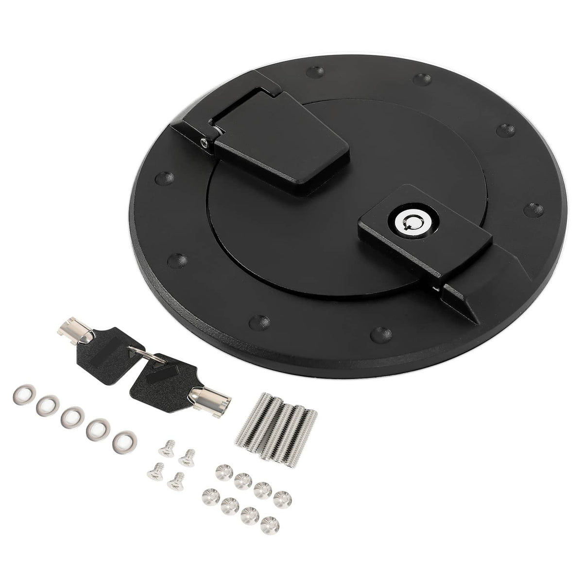 Solid Spare For Hummer H2 2003-2009 Locking Fuel Door Gas Tank Cap Cover ALUMINUM Black New