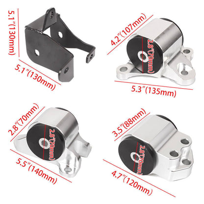 Solidspare Swap Engine Motor Mount 3 Bolt Kit &Torque Mount Kit For 96-00 Civic EK B-Series
