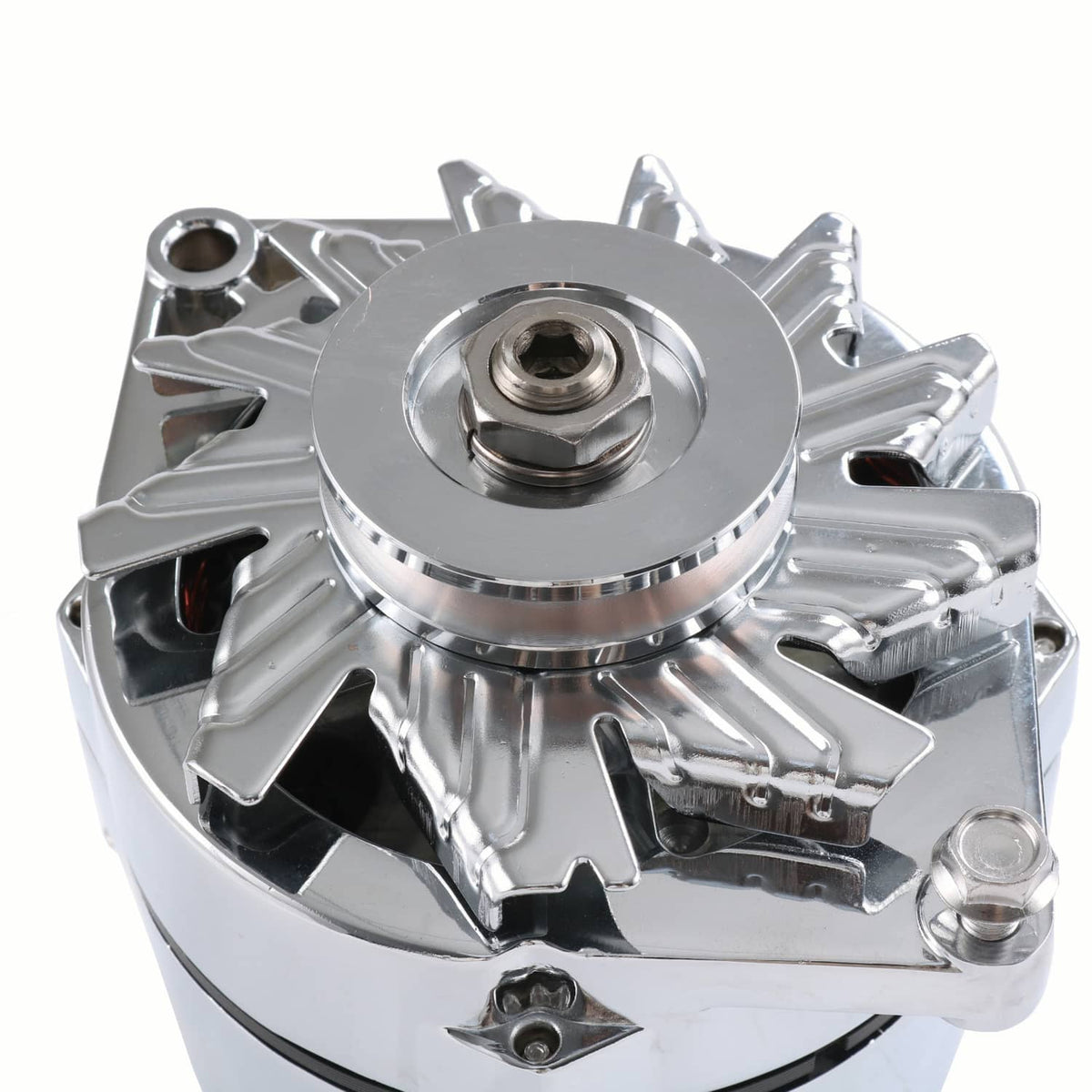 Solidspare Chrome Alternator For SBC BBC Chevy GM 1 Wire Street Rod-High Output ADR0335-C