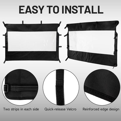 Solidspare UTV Rear Window Shield Windshield For Yamaha Rhino 450/660/700 Massimo 500/700