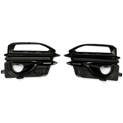For 2014-2017 Infiniti Q50 Sport Front Bumper Gloss Black Fog Lights Cover Bezel