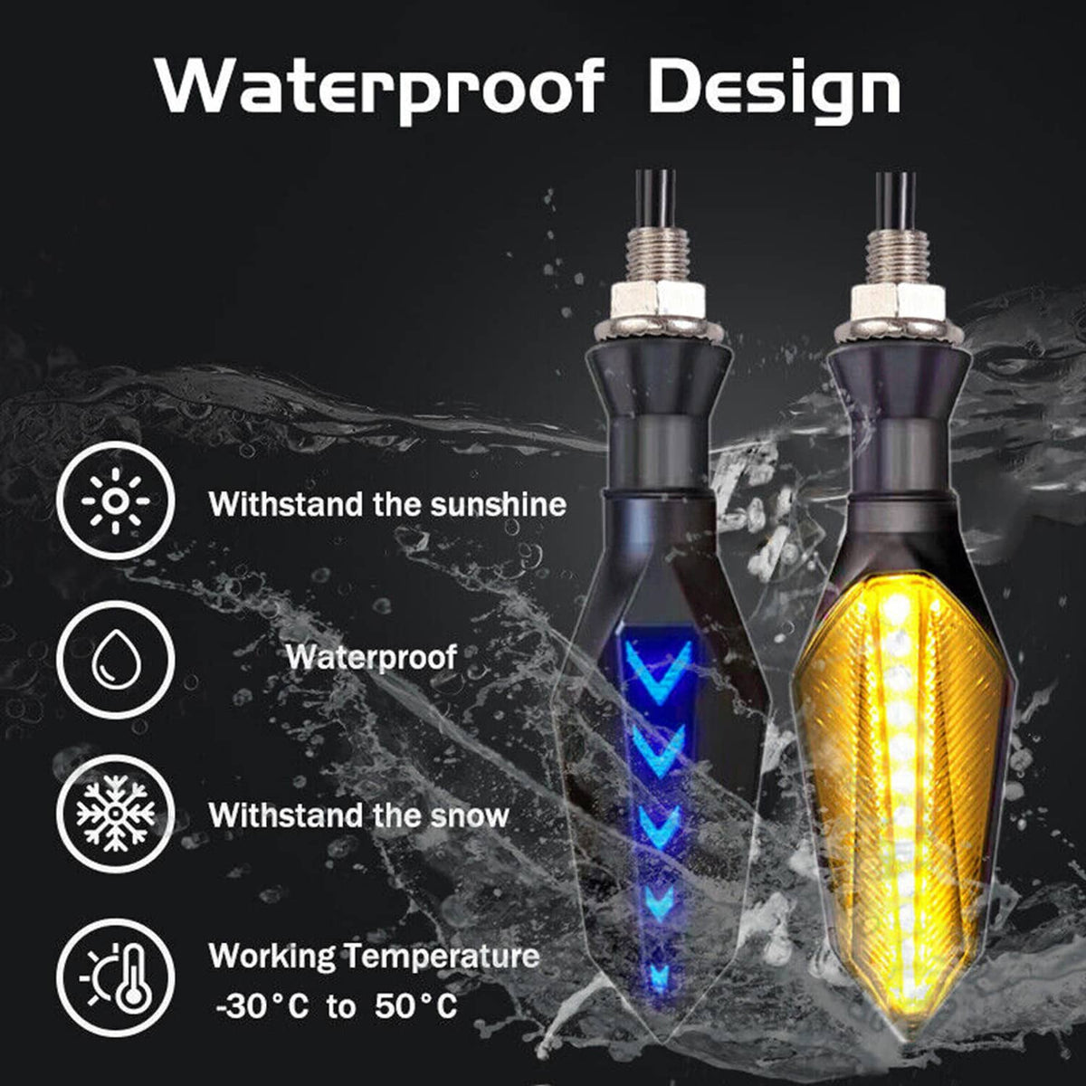 Solidspare 4 Pcs Flowing LED Turn Signals Blinker Light For Yamaha YZF R1 R6 R6S MT DRZ400