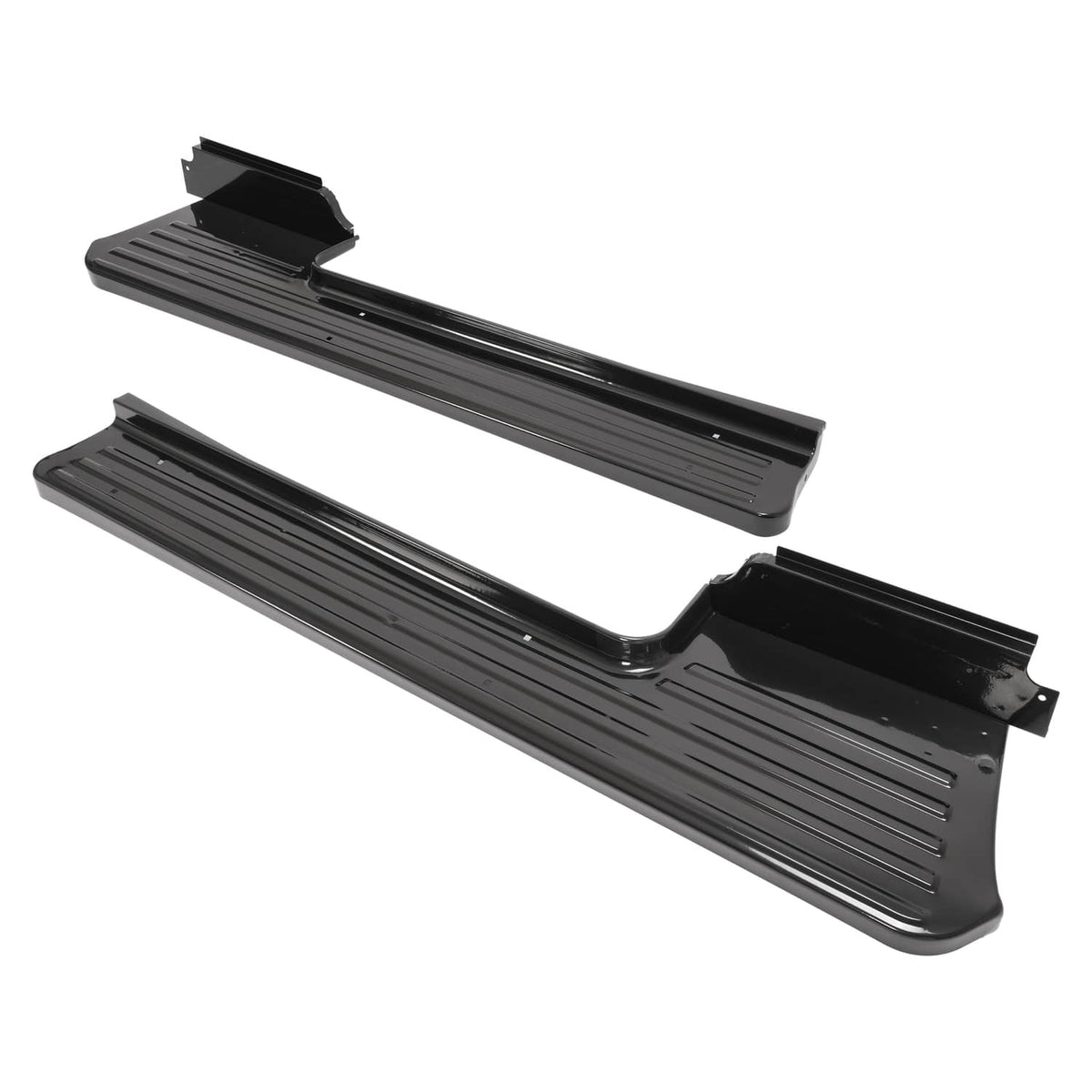 Solid Spare Black Steel Running Boards For 1953-1956 Ford F-100 F100 Pickup Truck Short Bed
