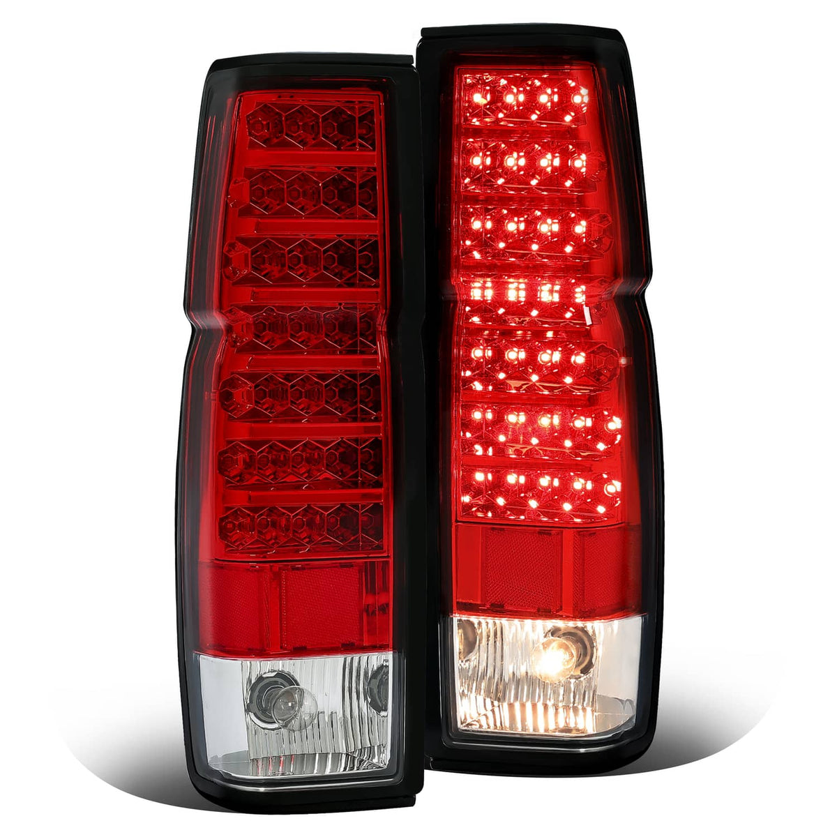 Solid Spare Red Clear LED Tail Lights Brake Lamps For Nissan D21 Hardbody Pickup 1986-1997