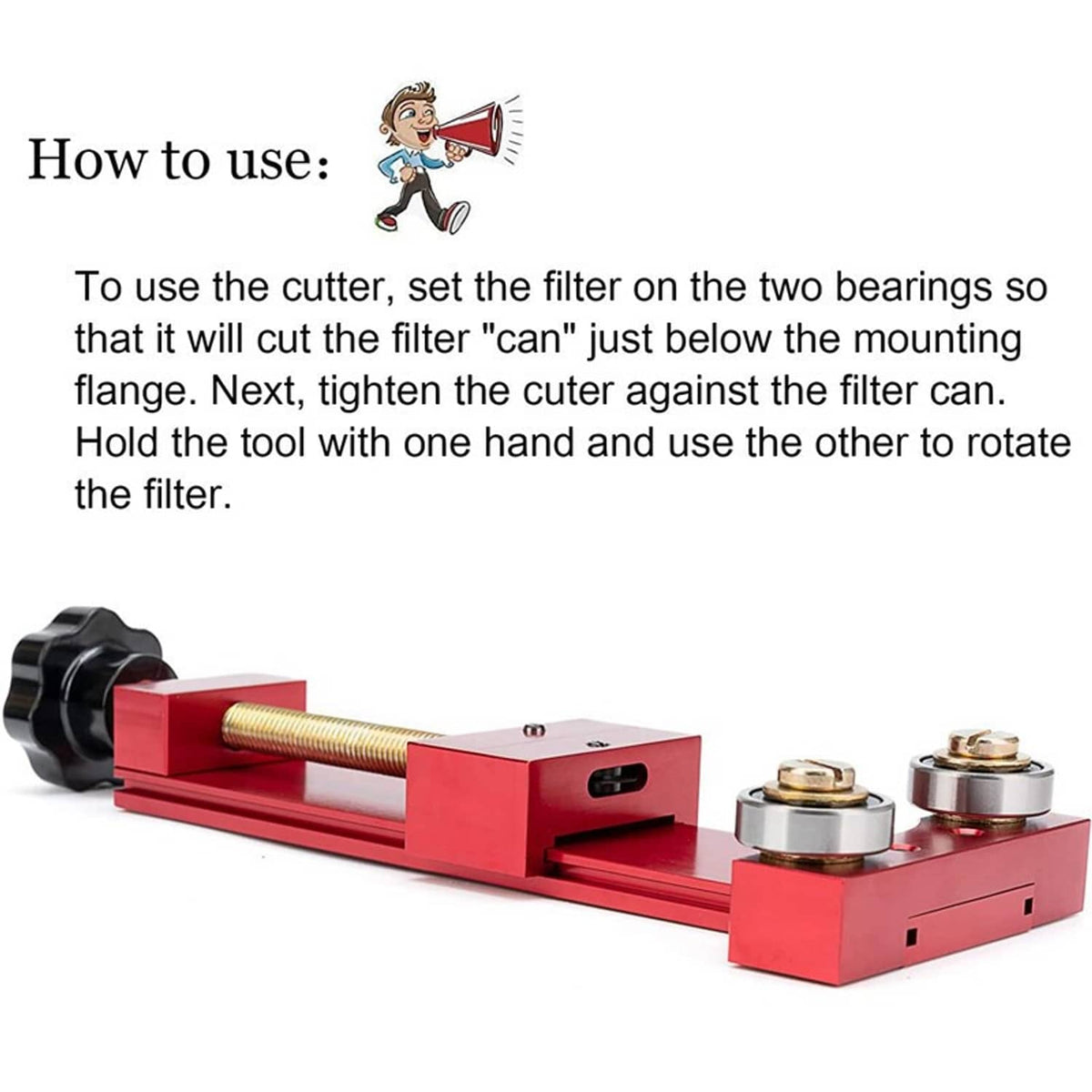 Solidspare 66490 Red Oil Filter Cutter Cutting Tool For Filter Cutting Range 2" to 5 -7/8"