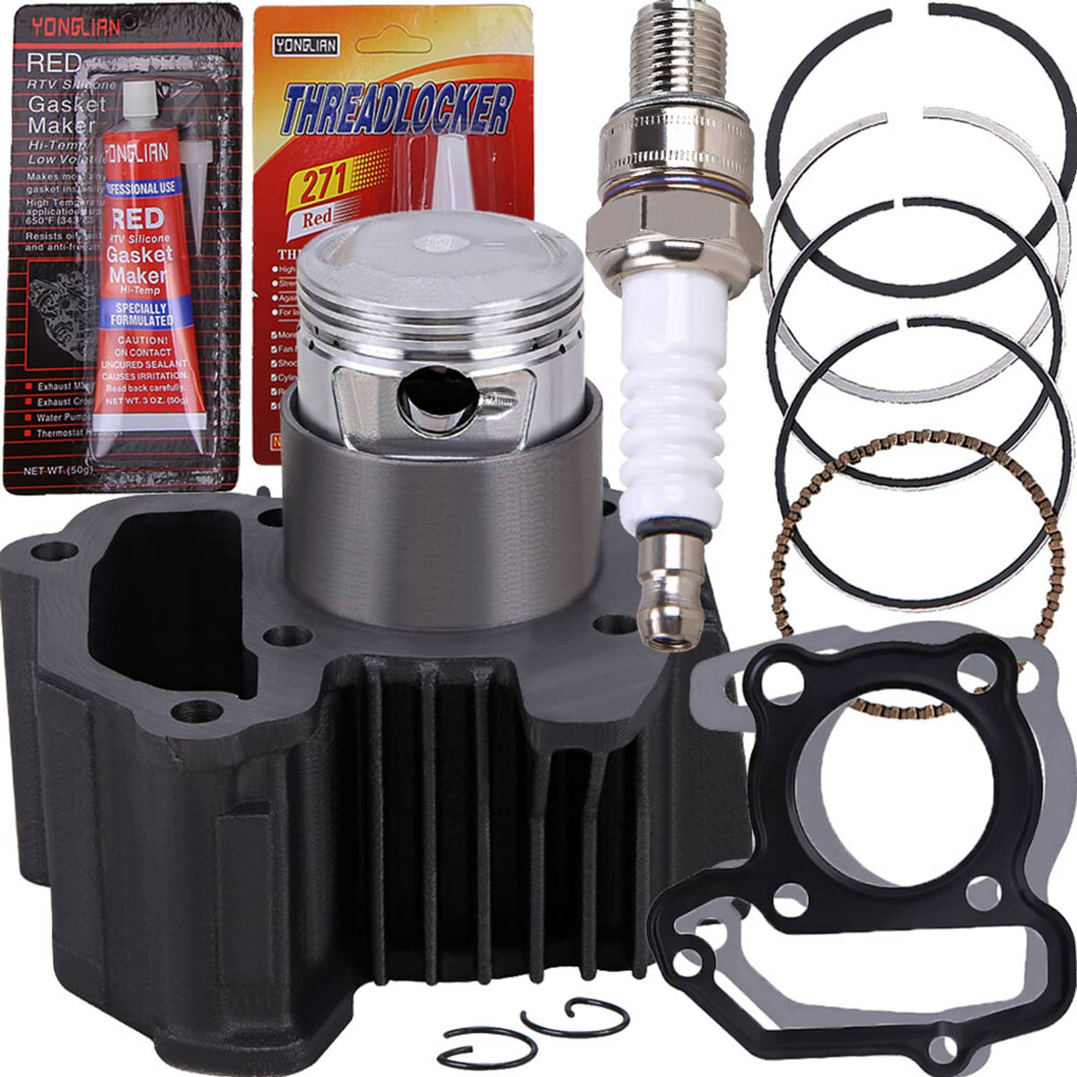Solidspare For Yamaha Badger Moto-4 Raptor 80 47mm Engine Piston Cylinder Top End Kit US