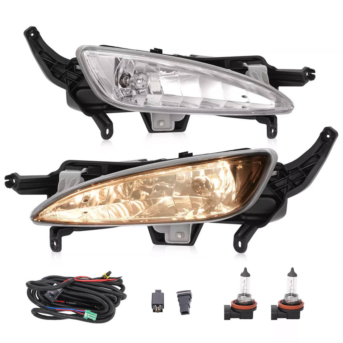 Solid Spare Pair Fog Lights w/Brackets For Kia Optima 2011-2013 (Except HYBRID) RH+LH