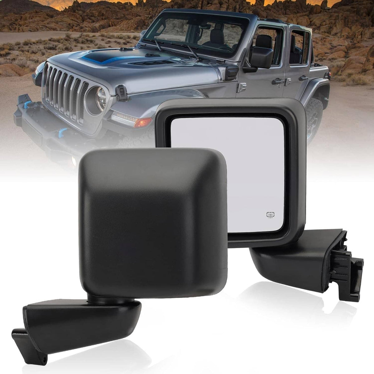 Solidspare Left Driver Side Power Heated Mirror Rear For 2018-2024 Jeep Wrangler Gladiator