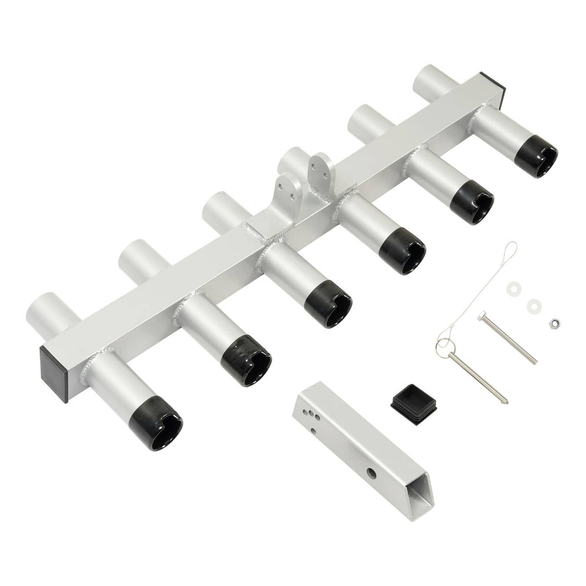 Solid Spare Hitch Mount Fishing Rod Holder 6 Pole For 2" Hitch Receiver Truck Rod Rack