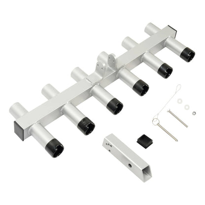 Solid Spare Hitch Mount Fishing Rod Holder 6 Pole For 2" Hitch Receiver Truck Rod Rack