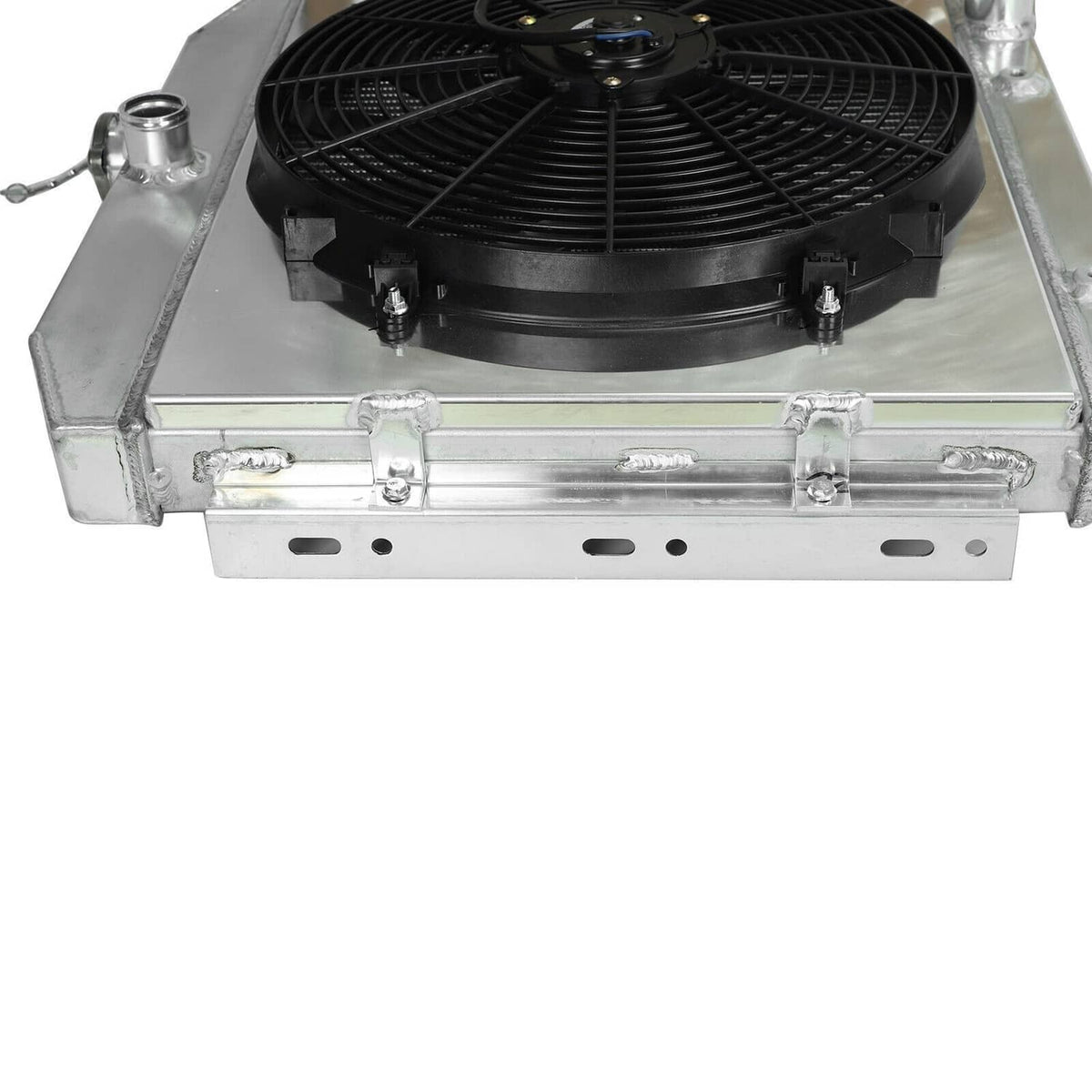 Solidspare For 1955-1957 Chevy Block V8 Bel Air 3 Row Aluminum Radiator+Fan Shroud+Relay