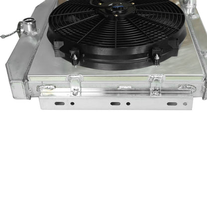 Solidspare For 1955-1957 Chevy Block V8 Bel Air 3 Row Aluminum Radiator+Fan Shroud+Relay