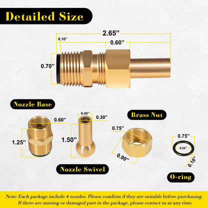 Solidspare 4 Pack Swimming Pool Spa Brass Deck Jet Nozzle Replacement For R0560400 590041