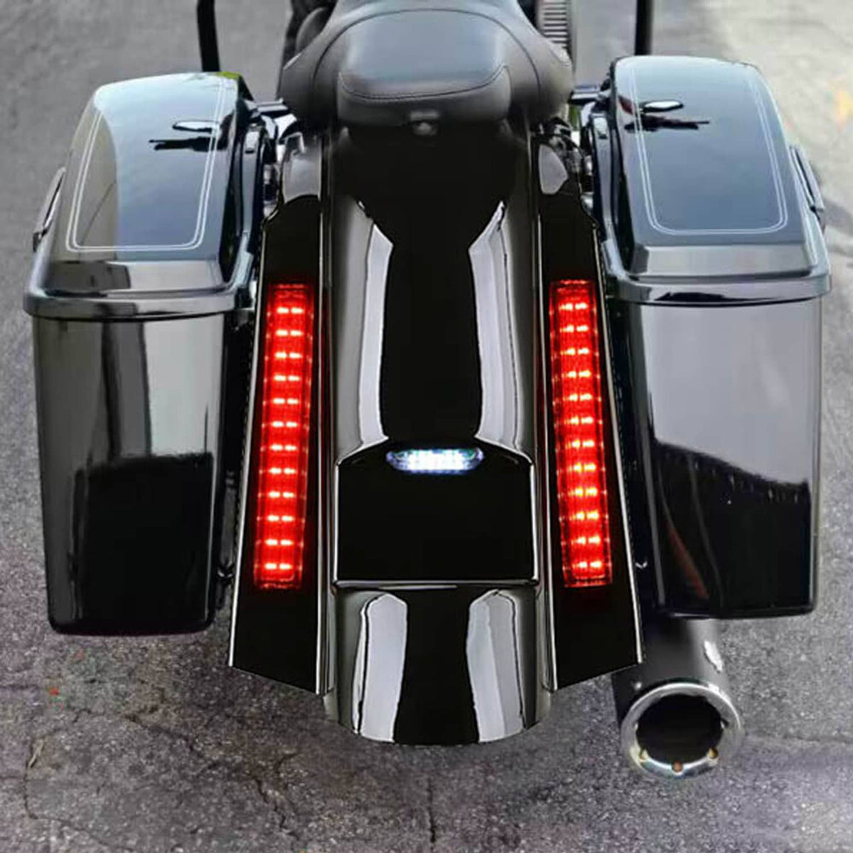 Solidspare CVO 4" Stretched Extended W/LED Rear Fender For Harley Touring Models 1993-2008