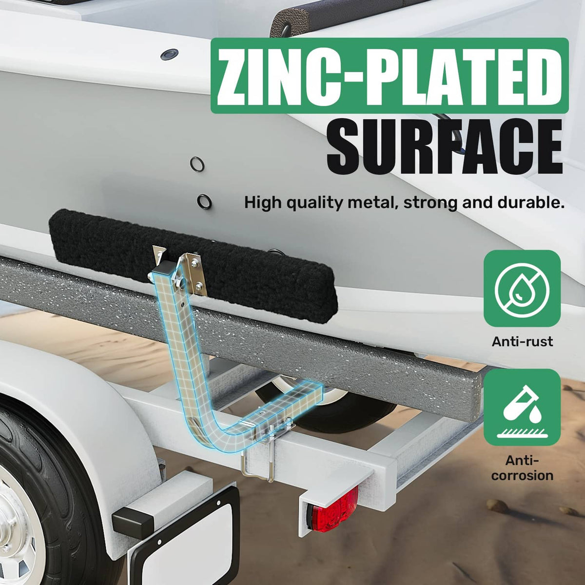 Solidspare 2 Side Boat Trailer Bunk Board Guide-On 75 degree 24" Carpeted Guides w/Hardware