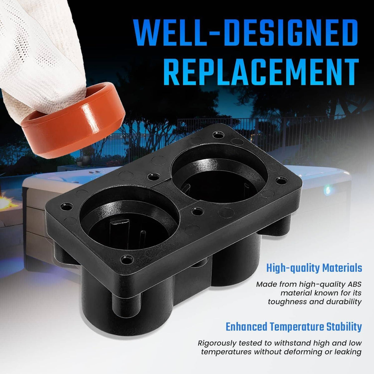 Solidspare 78077 Hot Tub Heater End Cap Kit with Rubber Gaskets, Aluminum Strips & Screws