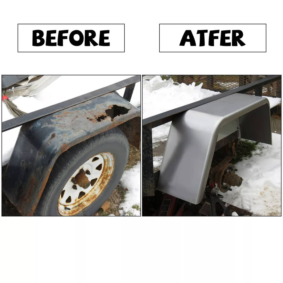 Solidspare 2 X Single Axle Trailer Fenders For 14"-16" Wheels For Car Hauler Cargo Utility